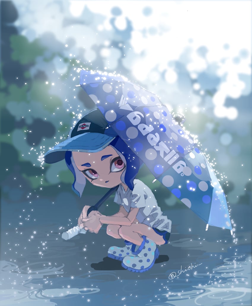 octoling player character and octoling girl (splatoon) drawn by shiohi
