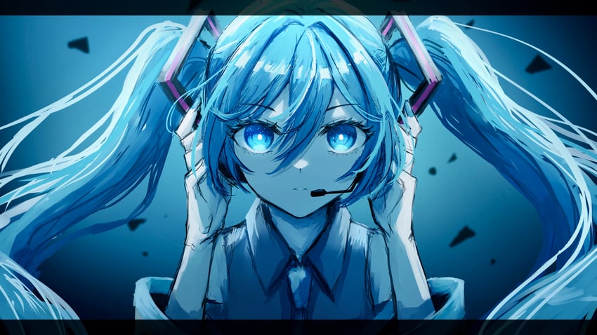 hatsune miku (vocaloid and 1 more) drawn by saikisaika