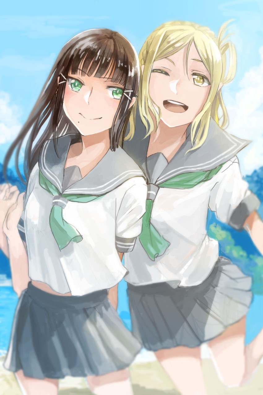 kurosawa dia and ohara mari (love live! and 1 more) drawn by kawaoka_sachio