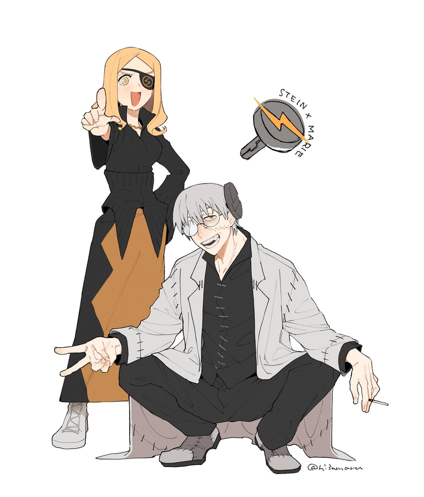 franken stein and marie mjolnir (soul eater) drawn by hissiu