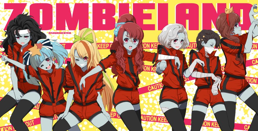 konno junko, minamoto sakura, mizuno ai, nikaidou saki, hoshikawa lily, and 3 more (real life and 2 more) drawn by dishwasher1910