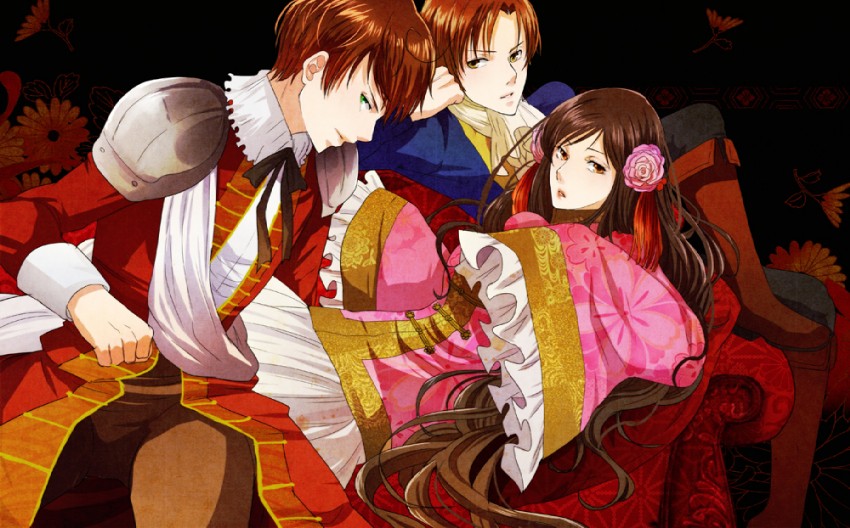 taiwan, spain, and southern italy (axis powers hetalia) drawn by kanameyura