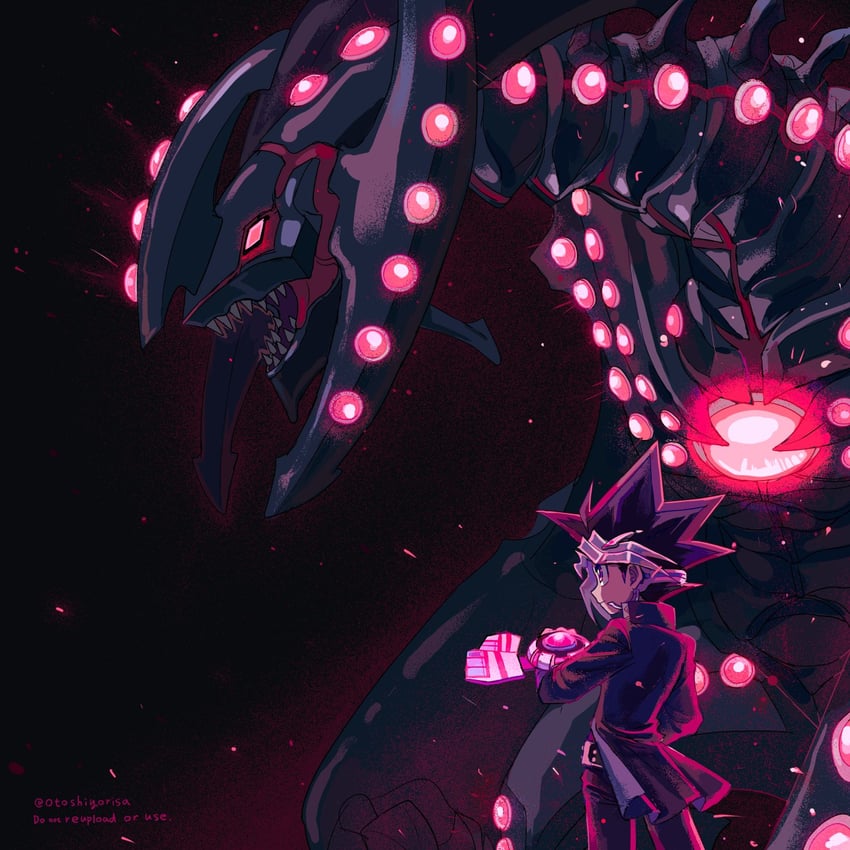muto yugi and gandora-x the dragon of demolition (yu-gi-oh! and 1 more) drawn by otoshiyorisa
