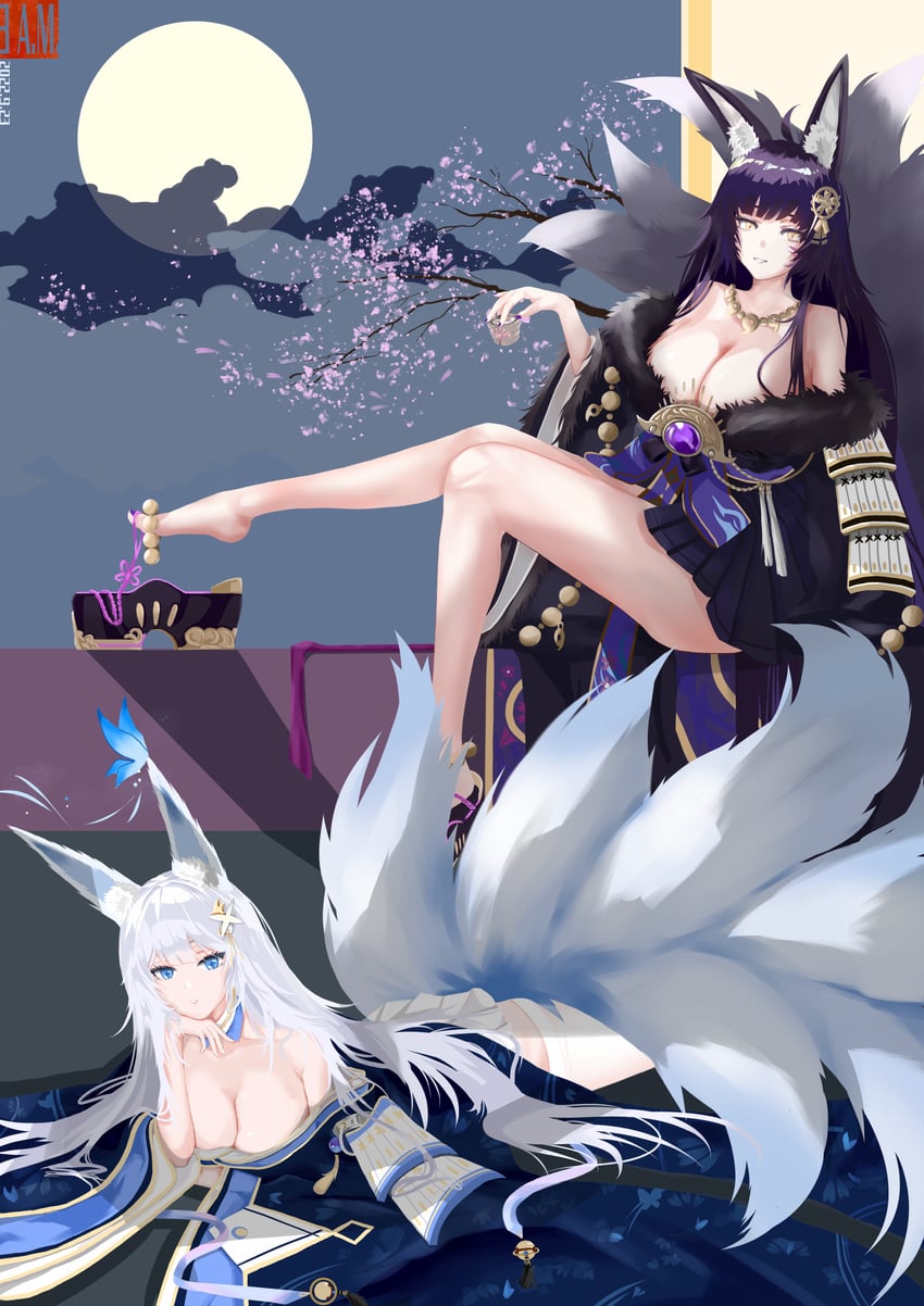 shinano and musashi (azur lane) drawn by 3_a.m.