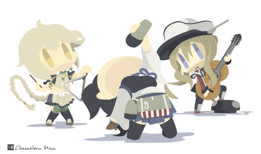 kaga, graf zeppelin, and unryuu (kantai collection) drawn by chameleon_man_(three)