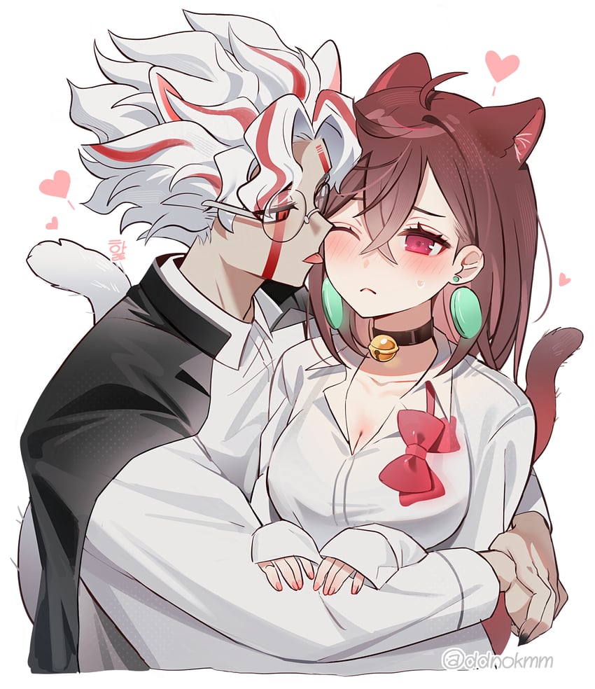 ayase momo and takakura ken (dandadan) drawn by ddnokmm