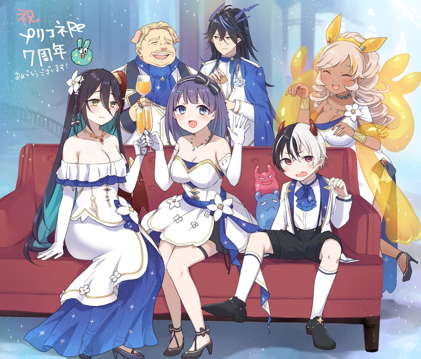 misora, ranpha, nea, kariza, zane, and 1 more (princess connect!) drawn by gucchiann