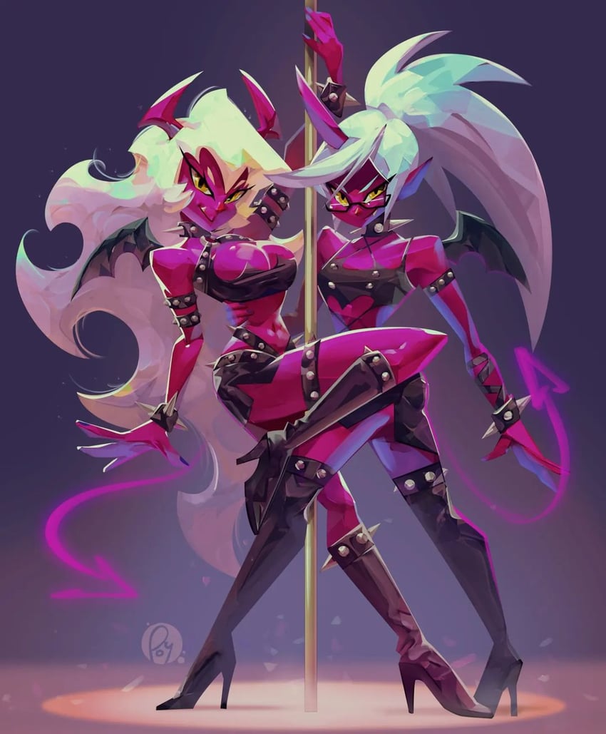 kneesocks and scanty (panty & stocking with garterbelt) drawn by poppy_betha