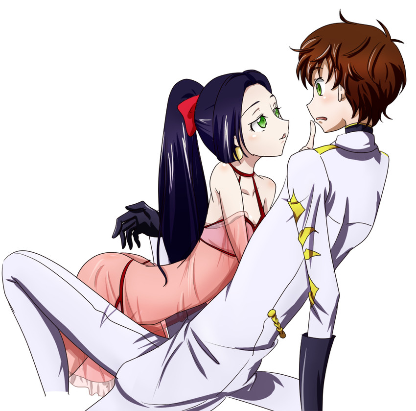 kururugi suzaku and sumeragi kaguya (code geass) drawn by tobeko_(tobetobe)
