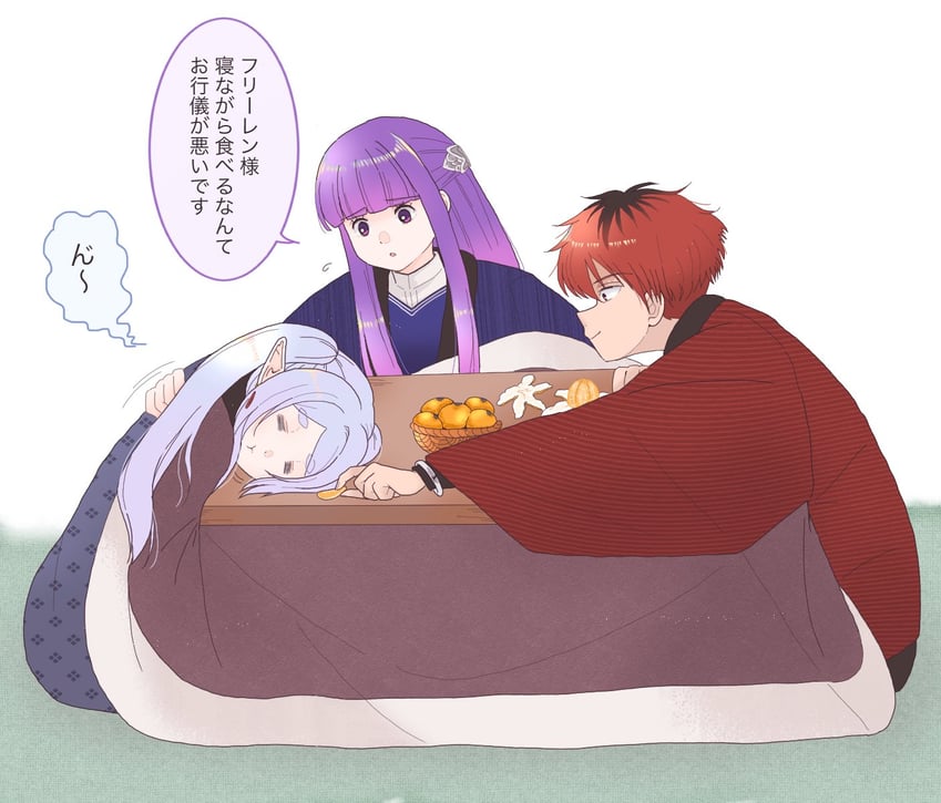 frieren, fern, and stark (sousou no frieren) drawn by taruto_(taruto827)