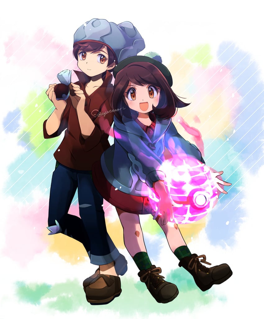 gloria and victor (pokemon and 1 more) drawn by ayateaori