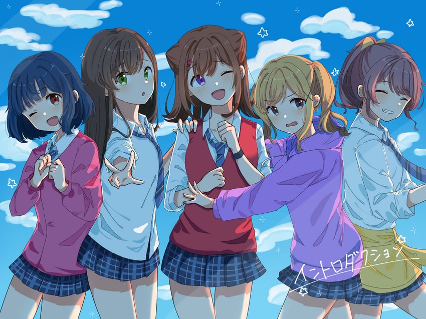 ichigaya arisa, toyama kasumi, yamabuki saya, hanazono tae, and ushigome rimi (bang dream!) drawn by tonomura