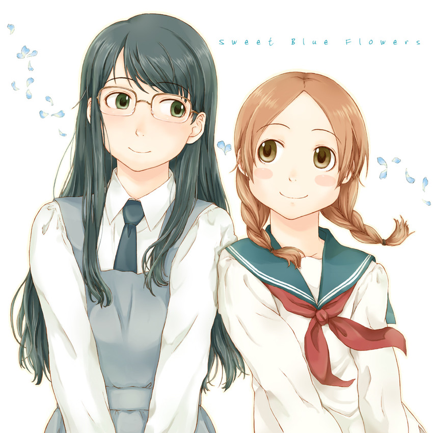 manjoume fumi and okudaira akira (aoi hana) drawn by takagi_hideaki