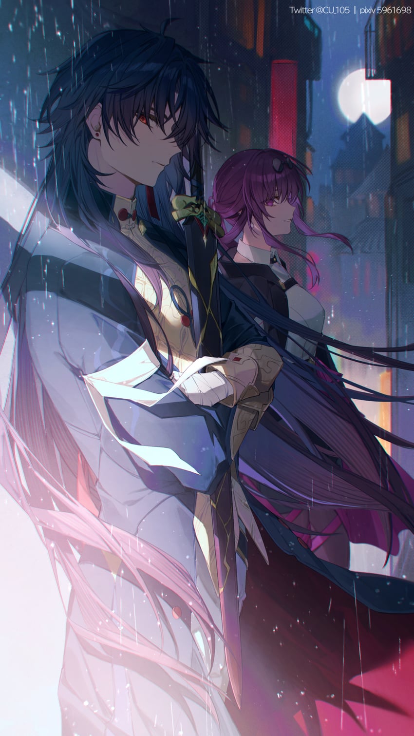 kafka and blade (honkai and 1 more) drawn by coyucom