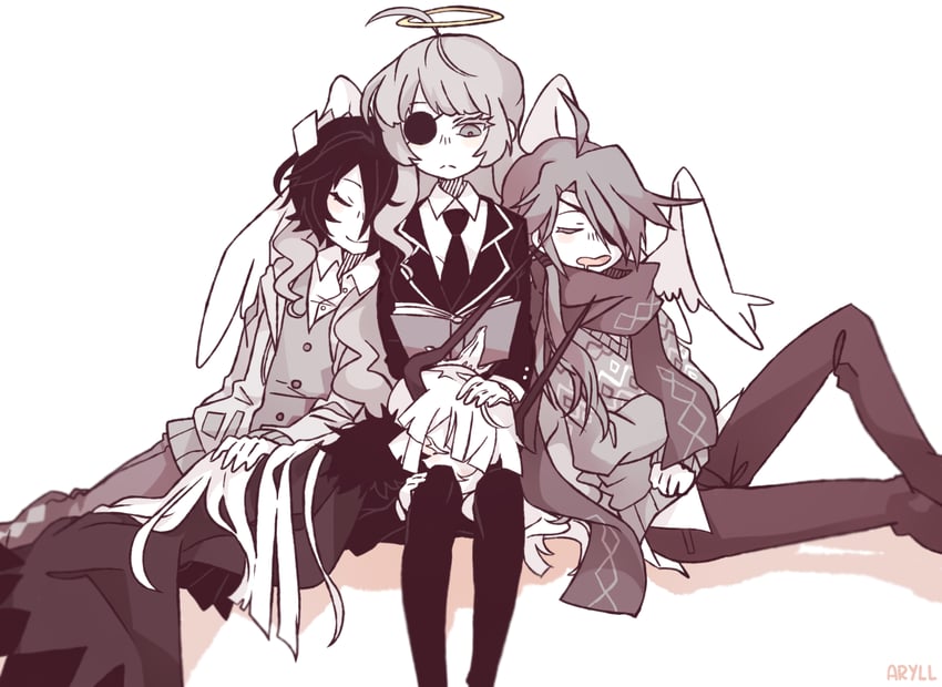kcalb, etihw, wodahs, and alela grora (funamusea and 1 more) drawn by aryll_(marbles)