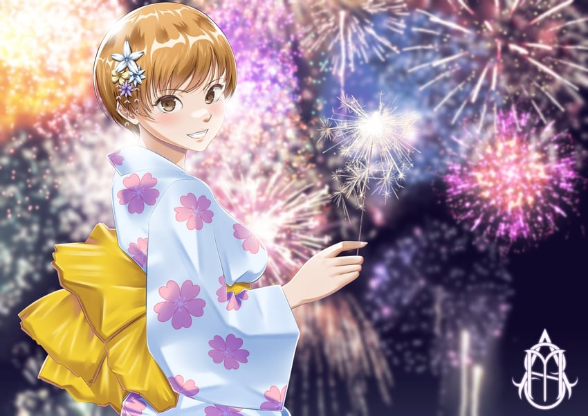 satonaka chie (persona and 1 more) drawn by master_sick_art