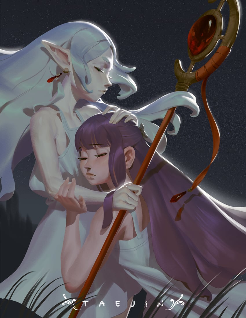 frieren and fern (sousou no frieren) drawn by hart_led