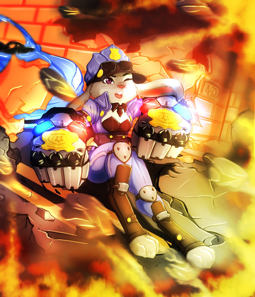vi, judy hopps, and officer vi (league of legends and 1 more) drawn by avante92
