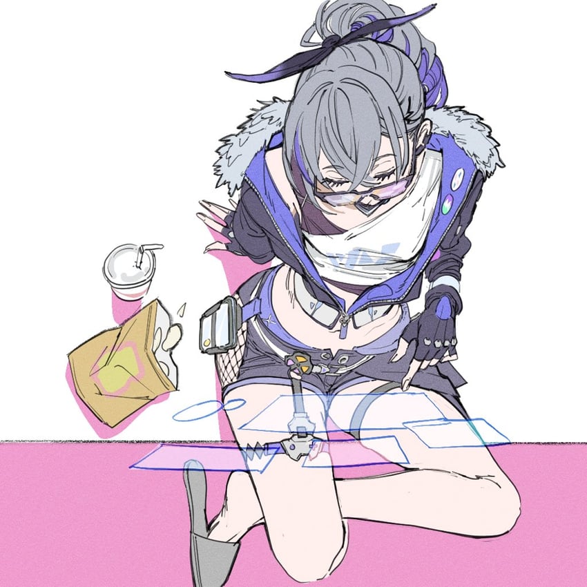 silver wolf (honkai and 1 more) drawn by otimusyairoha