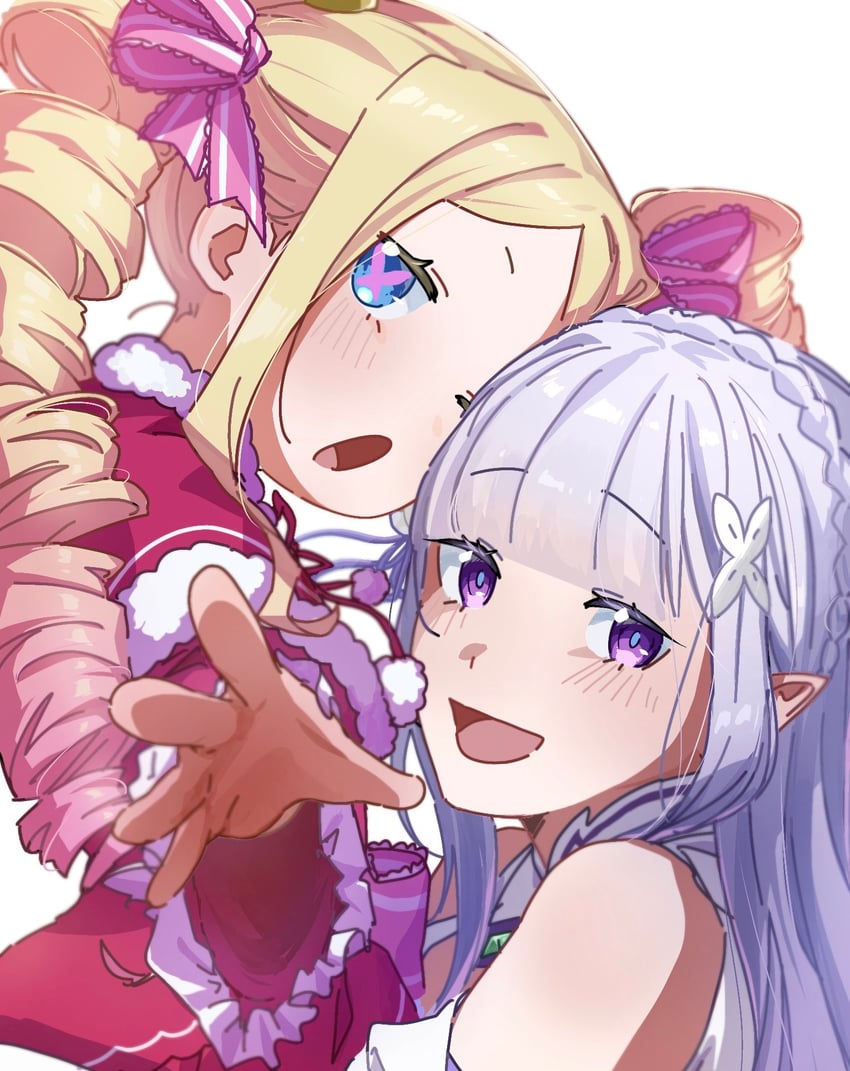 emilia and beatrice (re:zero kara hajimeru isekai seikatsu) drawn by nurupo8128