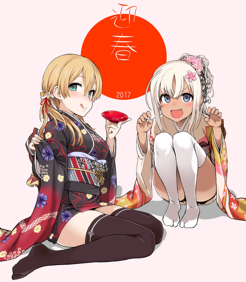 prinz eugen and ro-500 (kantai collection) drawn by asanagi