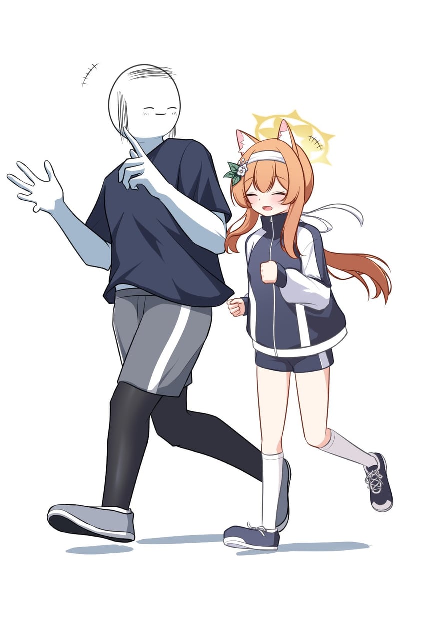 sensei, doodle sensei, and mari (blue archive) drawn by pyosunyi