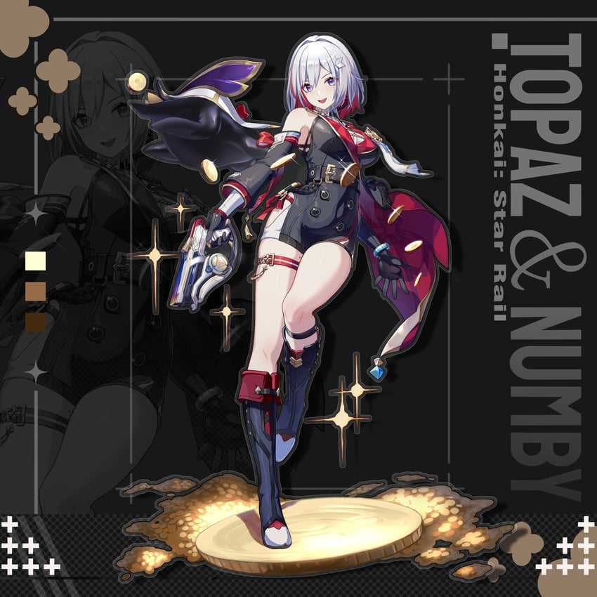topaz, trotter, and numby (honkai and 1 more) drawn by huiqian