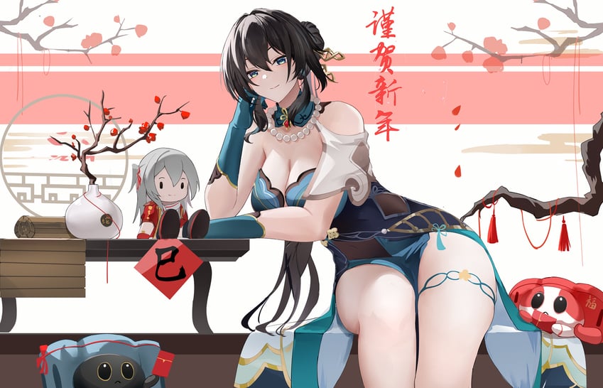 trailblazer, stelle, and ruan mei (honkai and 1 more) drawn by baige0