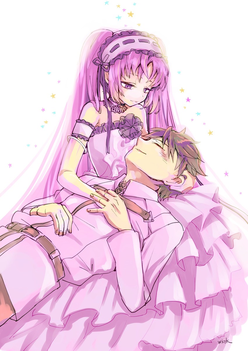 fujimaru ritsuka and stheno (fate and 1 more) drawn by momo_futoshi