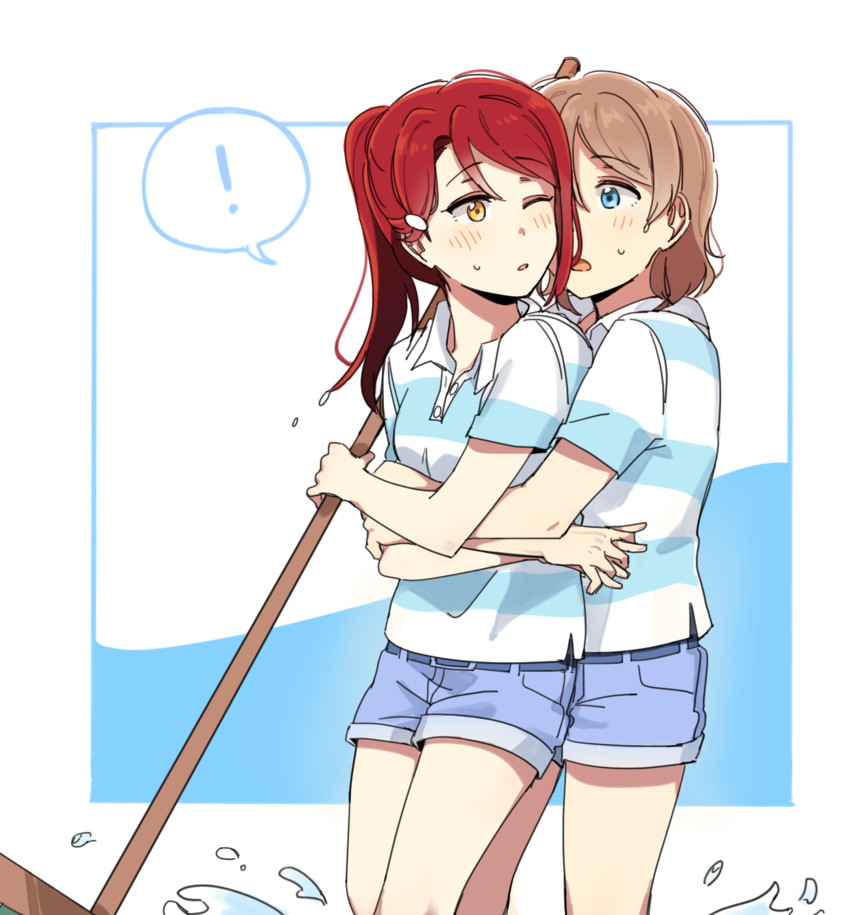 watanabe you and sakurauchi riko (love live! and 1 more) drawn by yuyu_(yuyunnm)