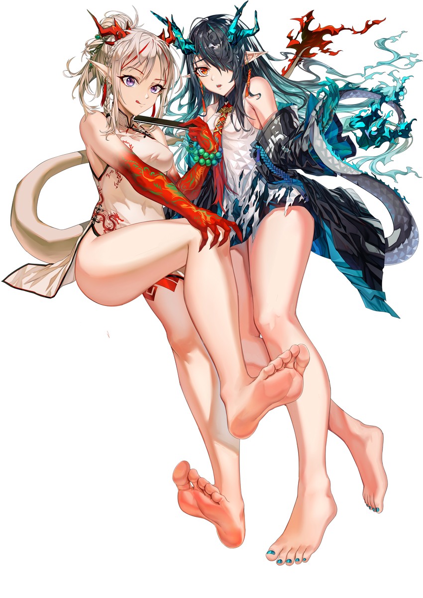 dusk and nian (arknights) drawn by xo_(xo17800108)