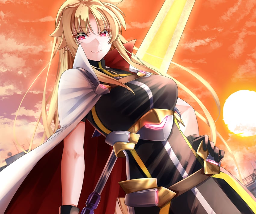 fate testarossa and bardiche (lyrical nanoha and 1 more) drawn by sougetsu_izuki