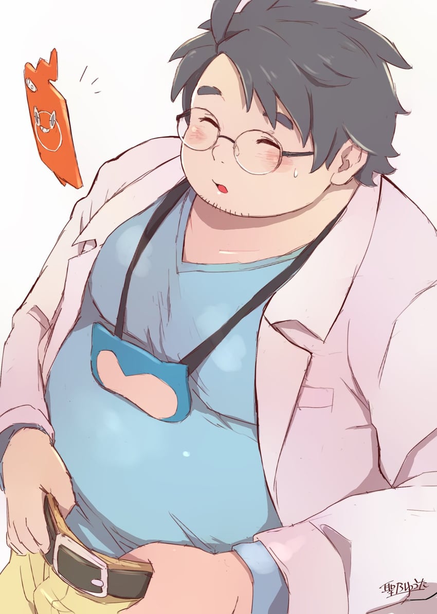 rotom, rotom phone, snorlax, and professor neroli (pokemon and 1 more) drawn by hijirino_yuuta