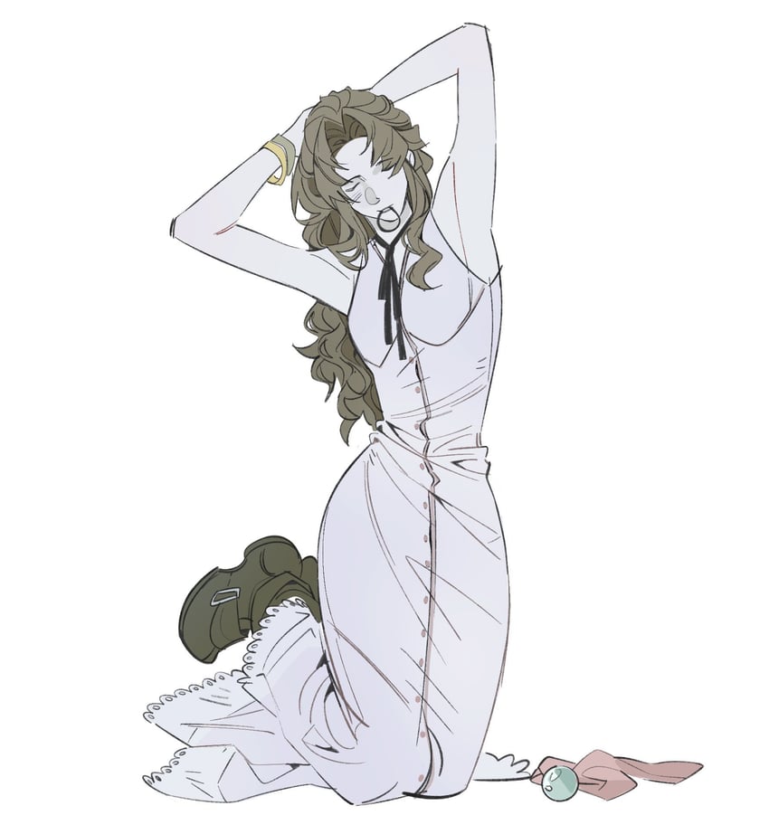 aerith gainsborough (final fantasy and 3 more) drawn by lentymet