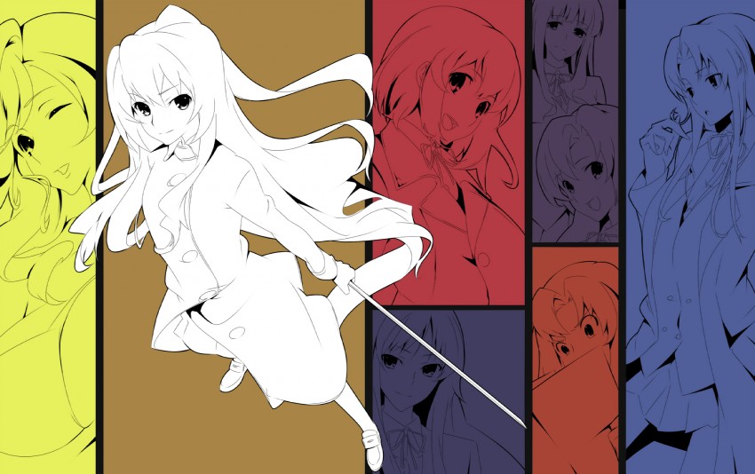 aisaka taiga, kawashima ami, kushieda minori, takasu yasuko, kanou sumire, and 3 more (toradora!) drawn by nanao_(mahaya)