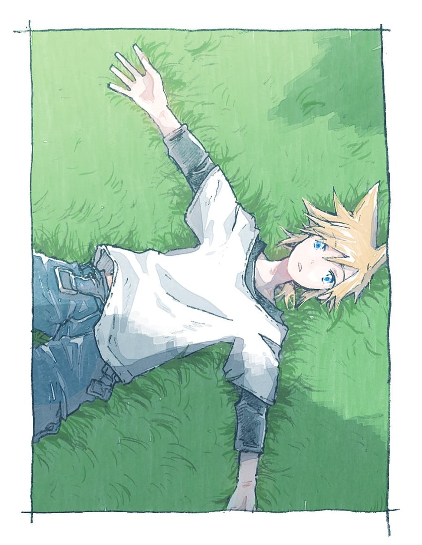 cloud strife (final fantasy and 2 more) drawn by michibata_65