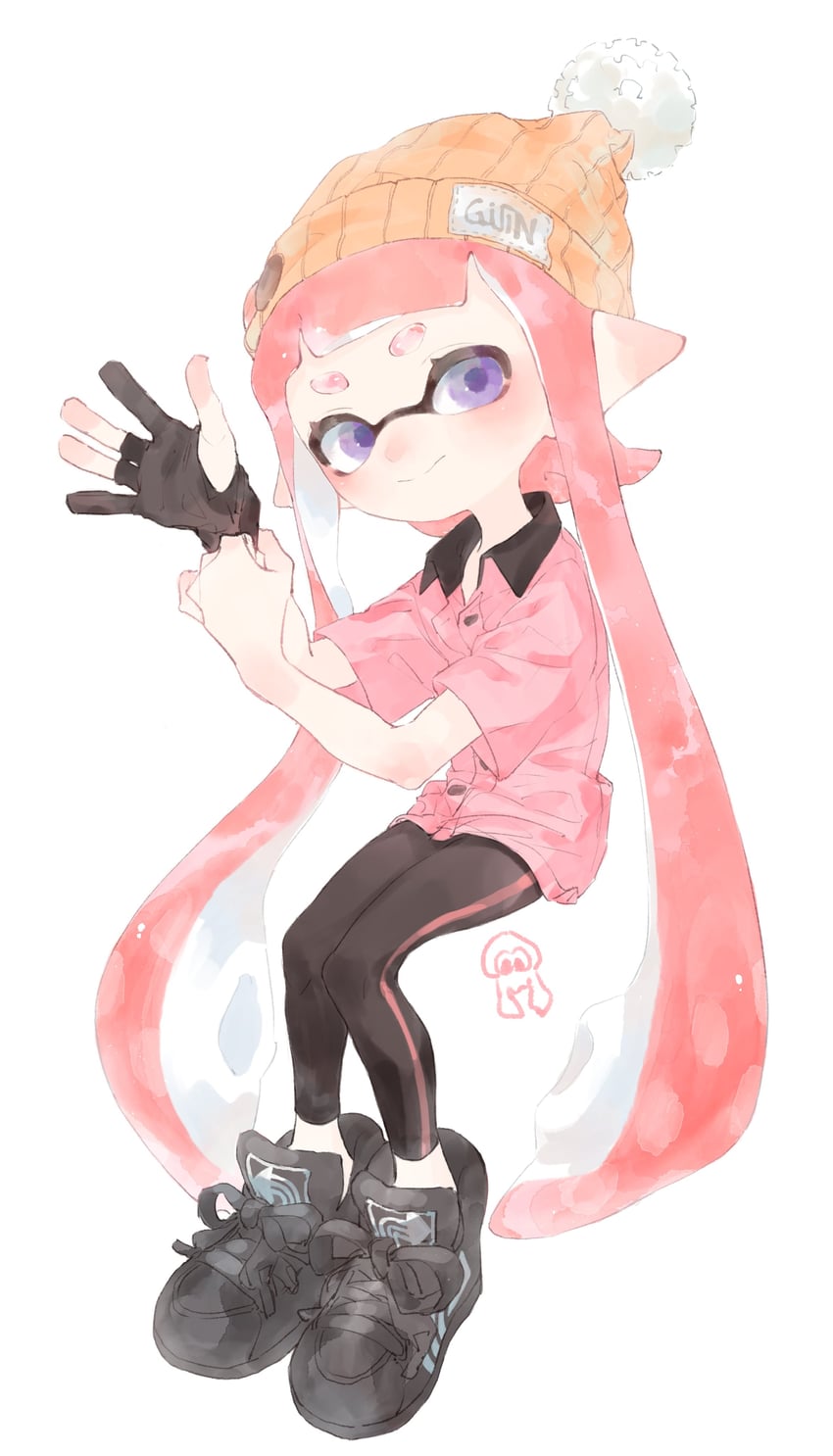 inkling player character and inkling girl (splatoon) drawn by ajomo