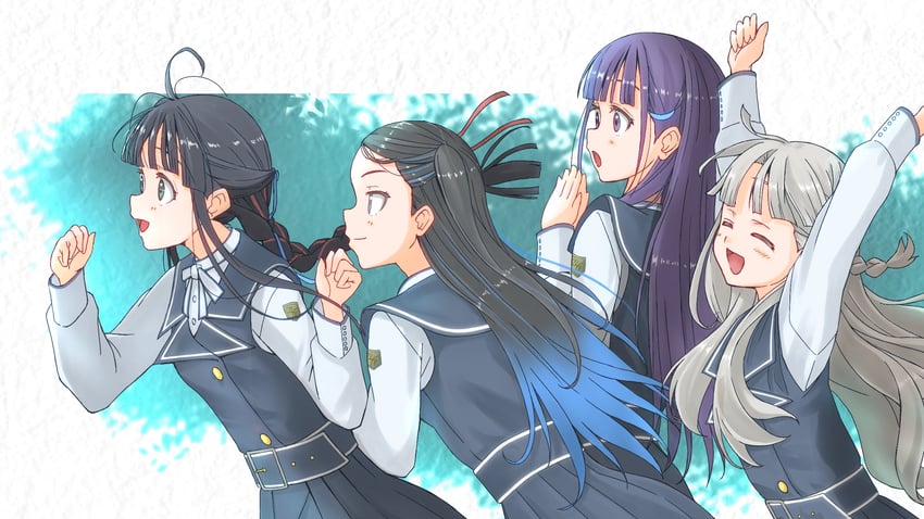 yagami toa, ichinose hotaru, nishiura sora, and nagamine kaede (22/7) drawn by mid227