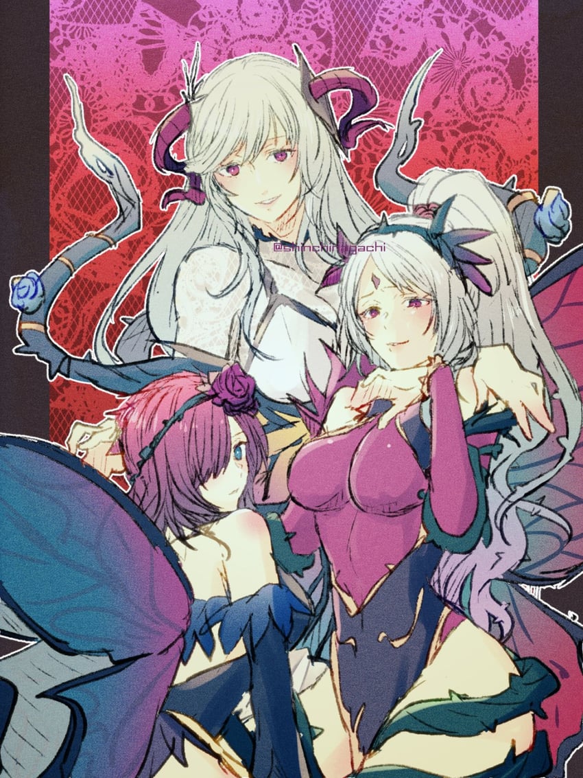 freyja, plumeria, and triandra (fire emblem and 1 more) drawn by nishimura_(shinchinagachi)