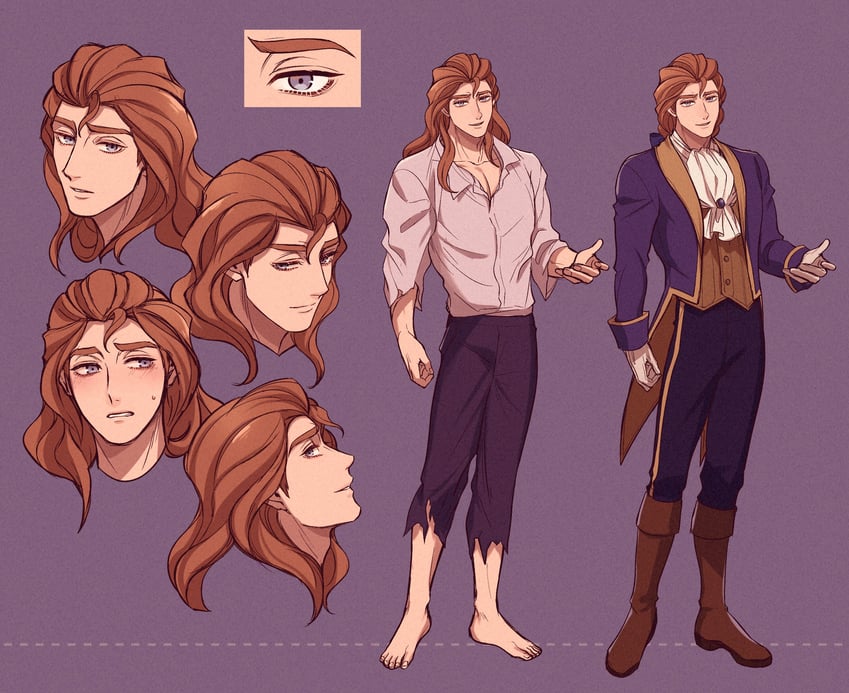 beast and prince adam (beauty and the beast) drawn by mizala