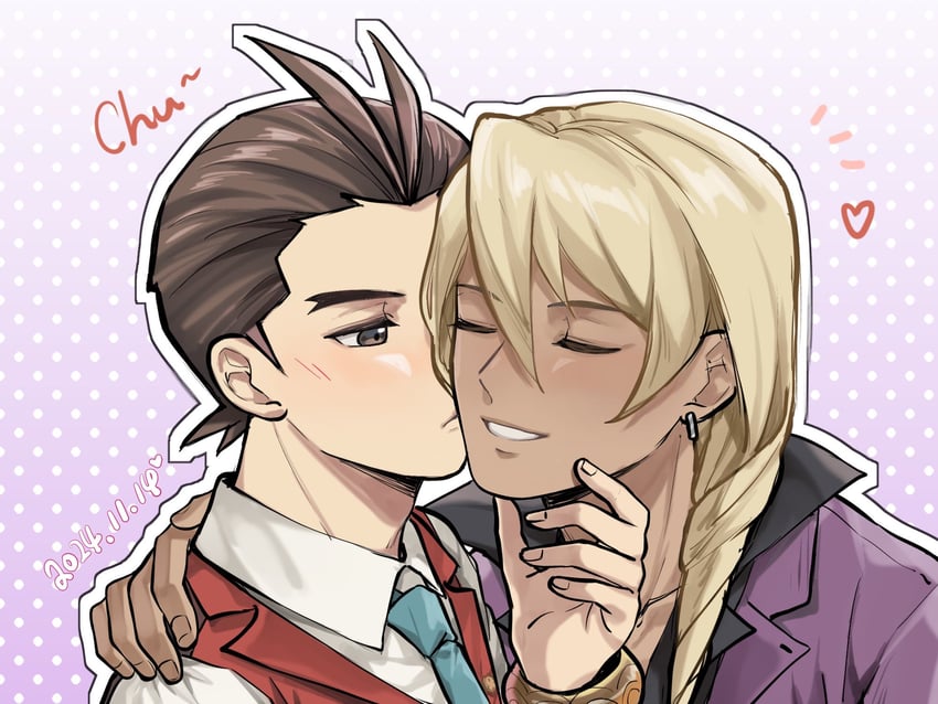 apollo justice and klavier gavin (ace attorney and 1 more) drawn by senki_xl