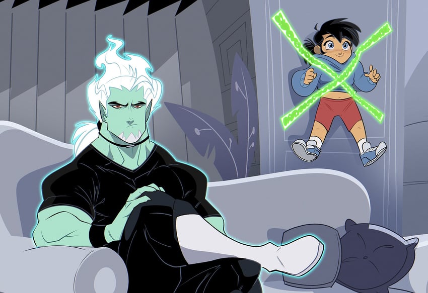 dark danny and dani phantom (danny phantom) drawn by krossan