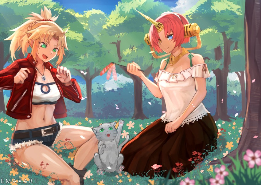 mordred and frankenstein's monster (fate and 2 more) drawn by emaxart