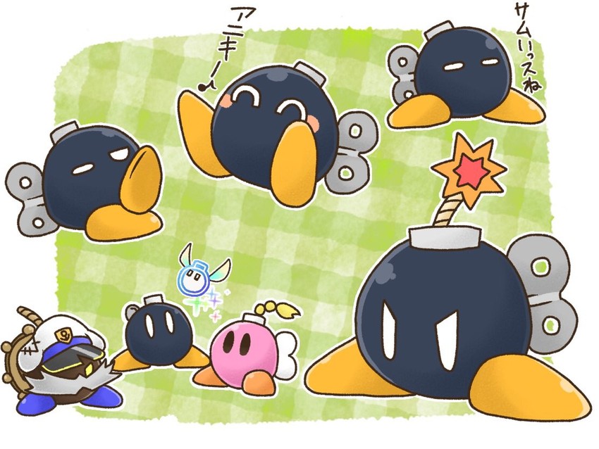 bobby, admiral bobbery, bombette, and boomer (mario and 5 more) drawn by momoyuu1009
