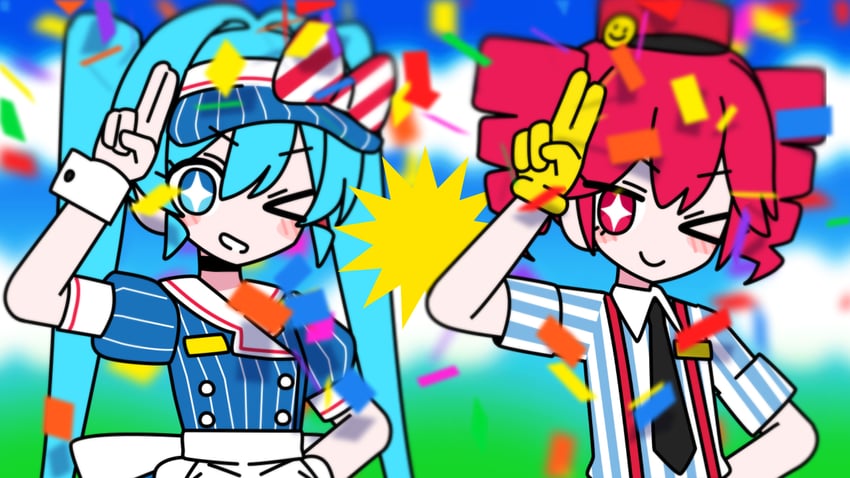 hatsune miku and kasane teto (vocaloid and 3 more) drawn by channel_(caststation)