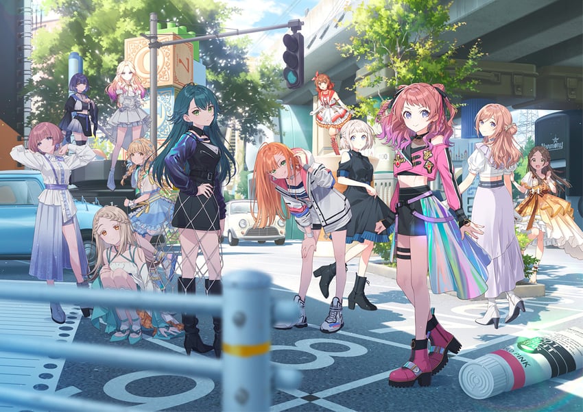 shinosawa hiro, fujita kotone, hanami ume, hanami saki, tsukimura temari, and 6 more (idolmaster and 1 more) drawn by hechima_(issindotai)