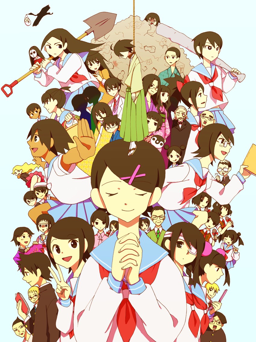 otonashi kotori, itoshiki nozomu, fuura kafuka, komori kiri, kitsu chiri, and 34 more (idolmaster and 2 more) drawn by meiko_kashiwazaki