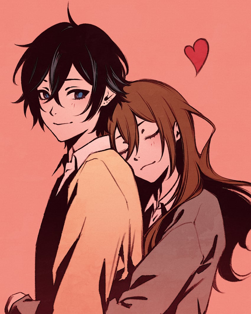 miyamura izumi and hori kyouko (hori-san to miyamura-kun) drawn by moshimoshibe