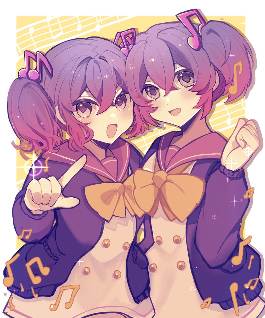 otonokoji kanade and otonokoji hibiki (danganronpa and 2 more) drawn by tiao233