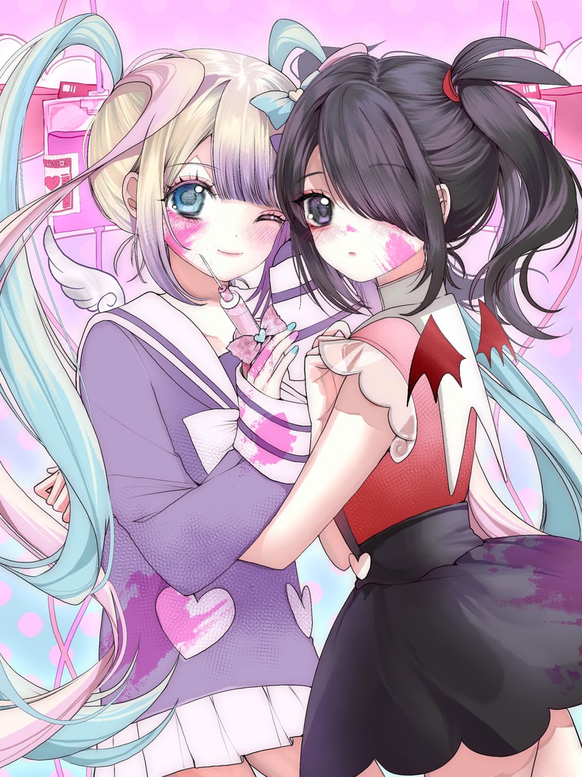 chouzetsusaikawa tenshi-chan and ame-chan (needy girl overdose) drawn by xiao_bu_san